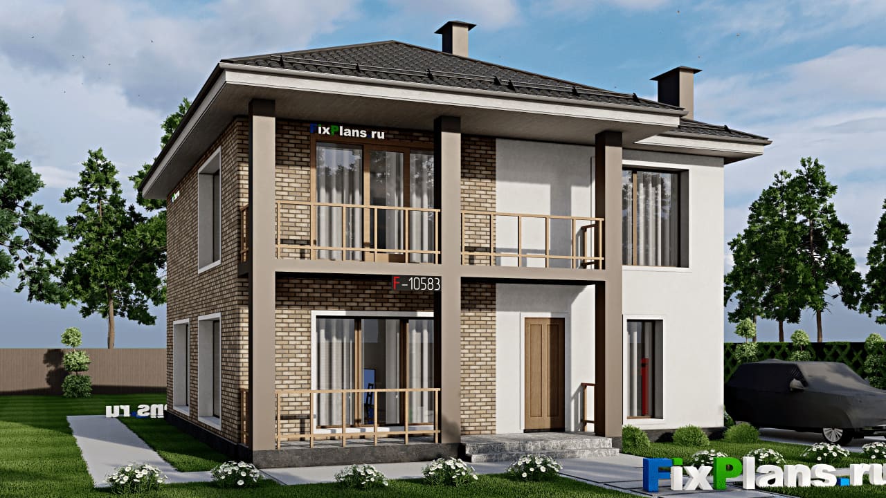 Двухэтажный дом F-10583 — фасад