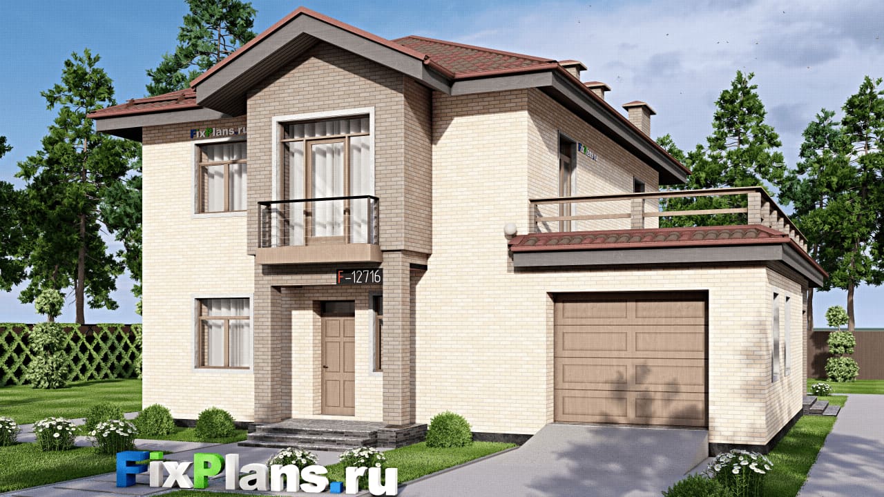 Двухэтажный дом F-12716 — фасад